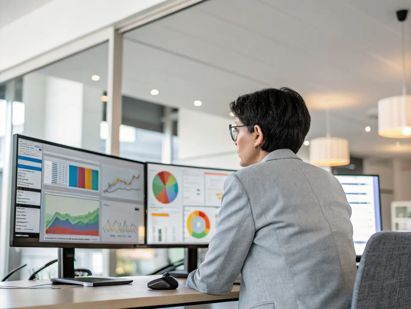 Image depicting a property manager reviewing financial reports and overseeing property operations, highlighting Landplug Capital's portfolio management services.