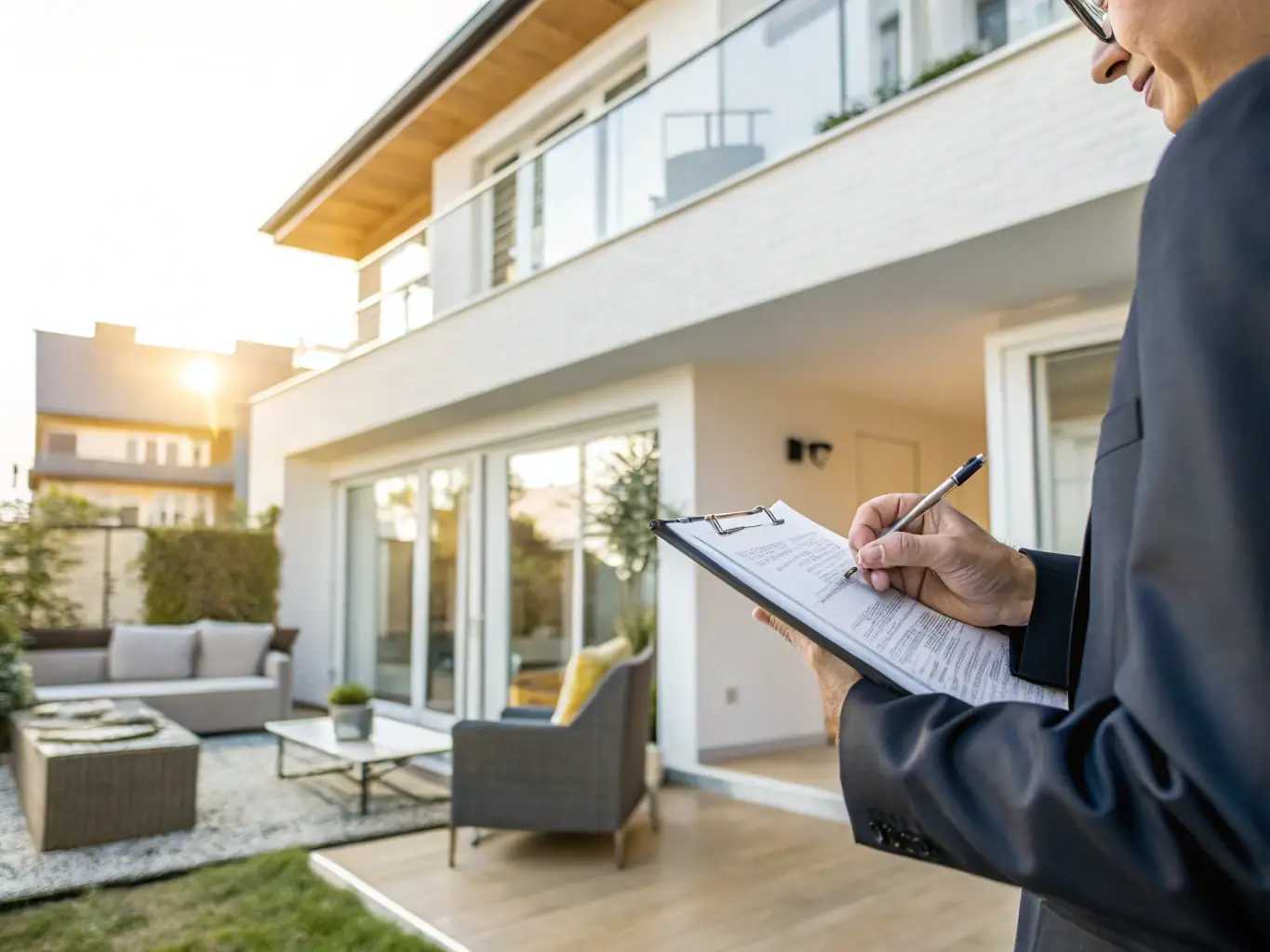 Image of a property manager overseeing a well-maintained property, symbolizing comprehensive portfolio management services.